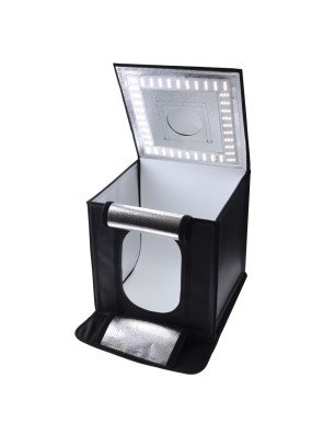 Caruba Boîte à Lumière Portable LED 40x40x40cm - Studio Photo Miniature Professionnel
