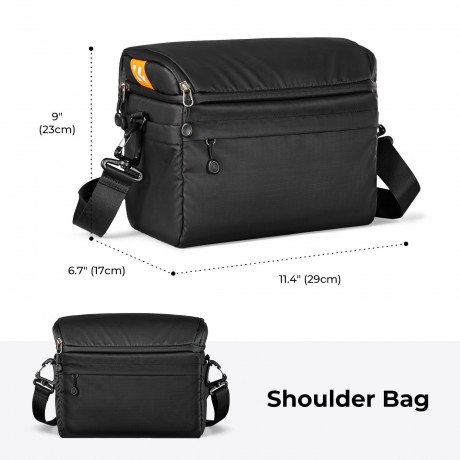 K&F SAC A DOS ET BESACE 2 EN 1 NOIR