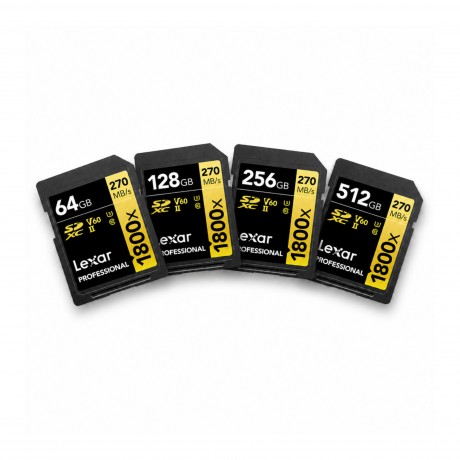 Lexar SD Professional GOLD de 64GB à 512GB 1800x UHS-II V60